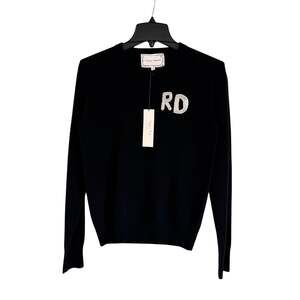 NWT Lingua Franca Black Embellished Cashmere Sweater Extra Small XS